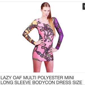 Lazy Oaf multicolored long sleeved bodycon dress